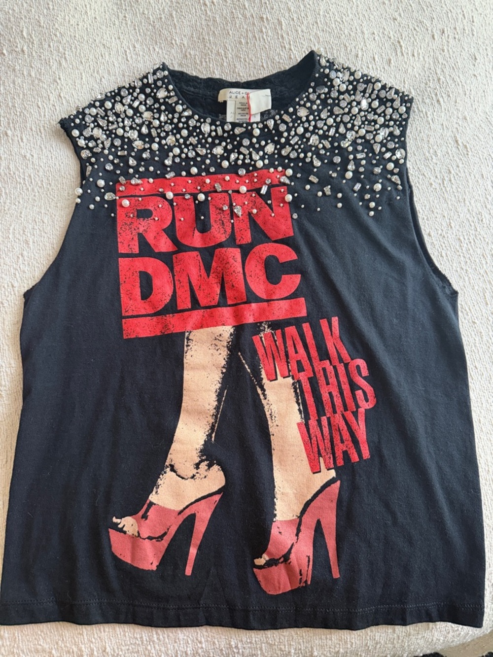 Alice + Olivia Run DMC Sleeveless Graphic Tank